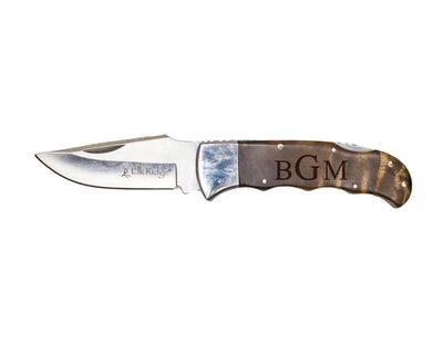 Personalized Burl Wood Handle Silver Blade Knife -  - Completeful