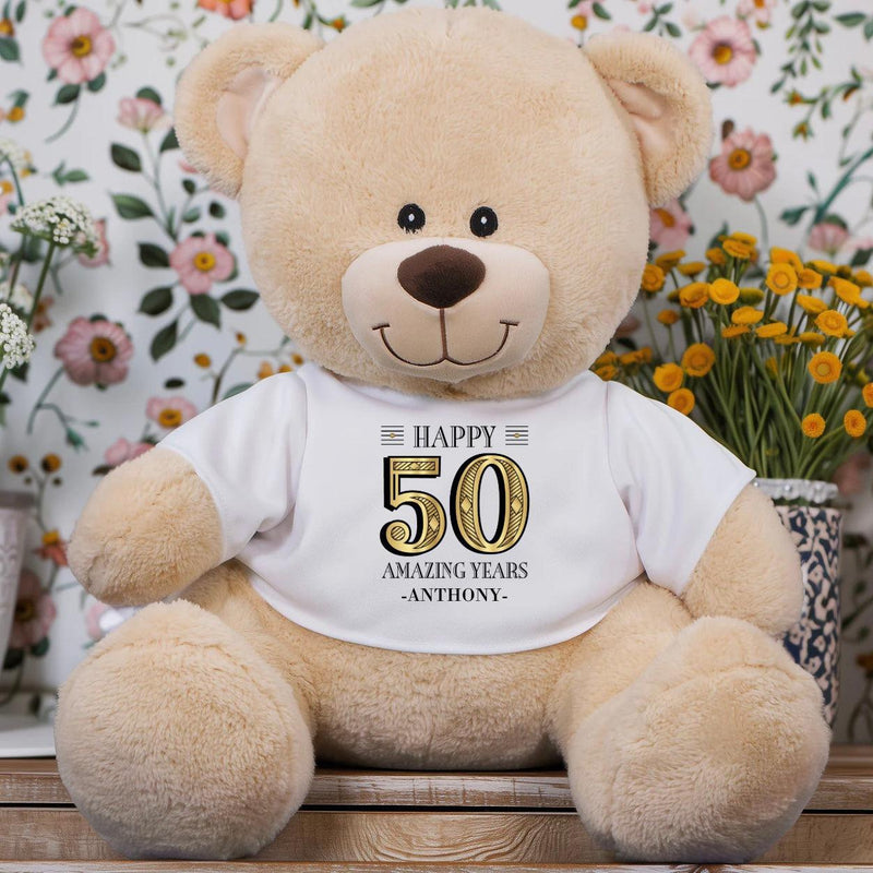 Personalized 50th Birthday Teddy Bear - - Gifts For You Now