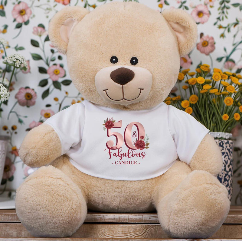 Personalized 50th Birthday Teddy Bear - - Gifts For You Now