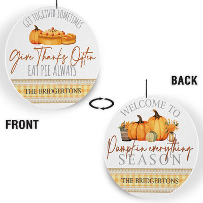 Personalized 2-Sided Pumpkin Wall Hanger -  - Gifts For You Now