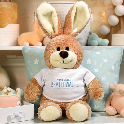 Personalized Birth Stats Stuffed Bunny - - Gifts For You Now