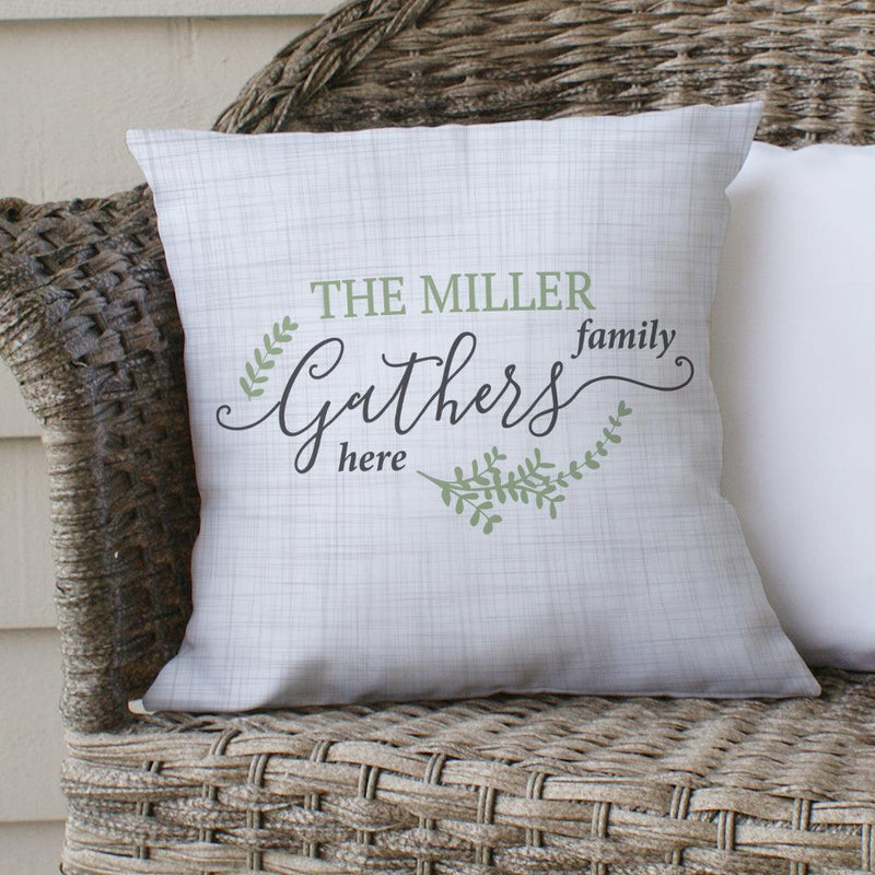 Personalized Gather Here Throw Pillow Sham -  - Gifts For You Now