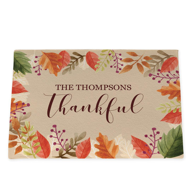 Personalized Thankful Leaves Doormat -  - Gifts For You Now