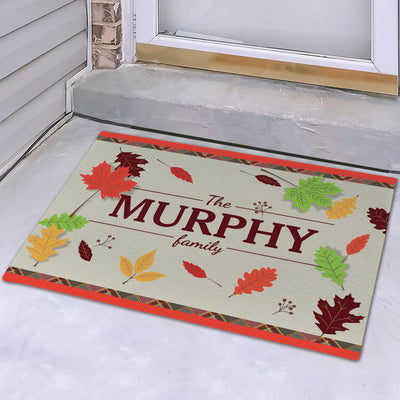 Personalized Fall Leaves Doormat - 18x24 - Gifts For You Now