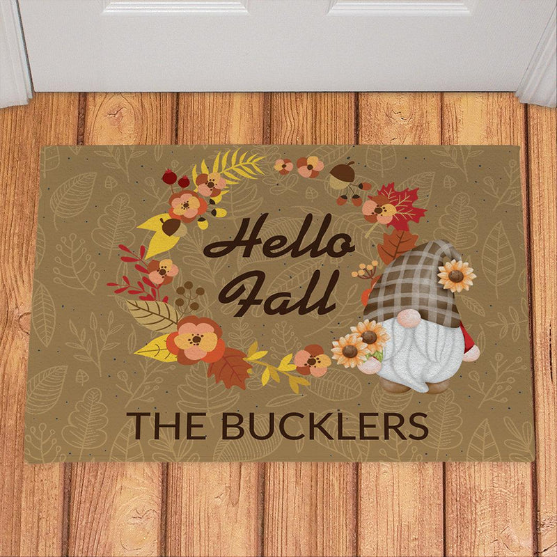 Personalized Fall with Gnome Doormat - 18x24 - Gifts For You Now