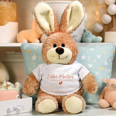 Personalized Birth Stats Stuffed Bunny - - Gifts For You Now