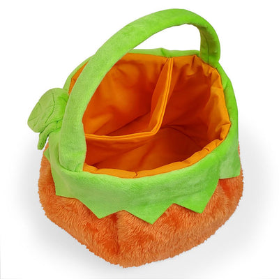 Embroidered Boy Fuzzy Pumpkin Trick or Treat Basket -  - Gifts For You Now