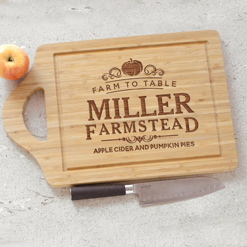 Personalized Farmsted Large Bamboo Cutting Board -  - Gifts For You Now