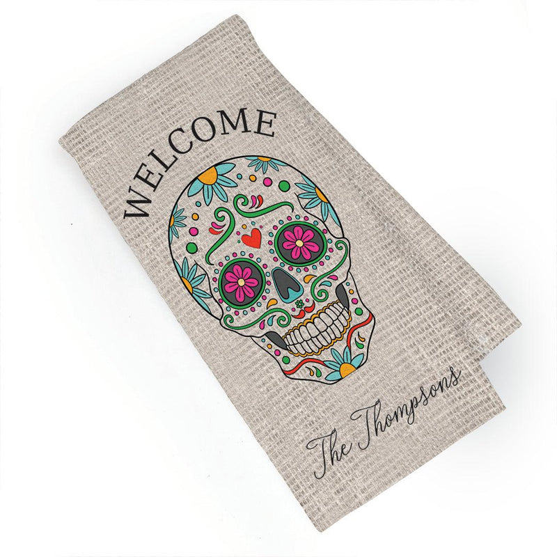 Personalized Halloween Skull Tea Towel -  - Gifts For You Now