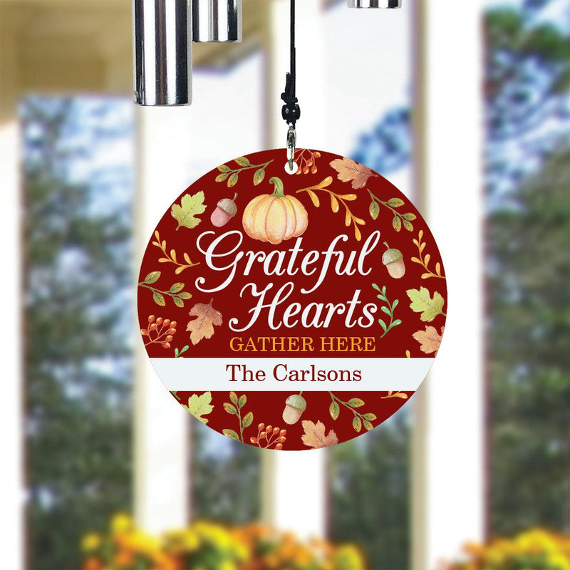 Personalized Grateful Hearts Wind Chime -  - Gifts For You Now