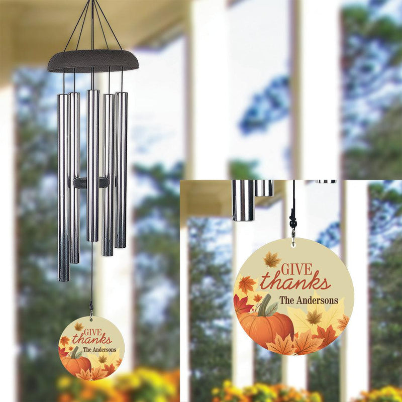 Personalized Give Thanks Wind Chime - 24" - Gifts For You Now