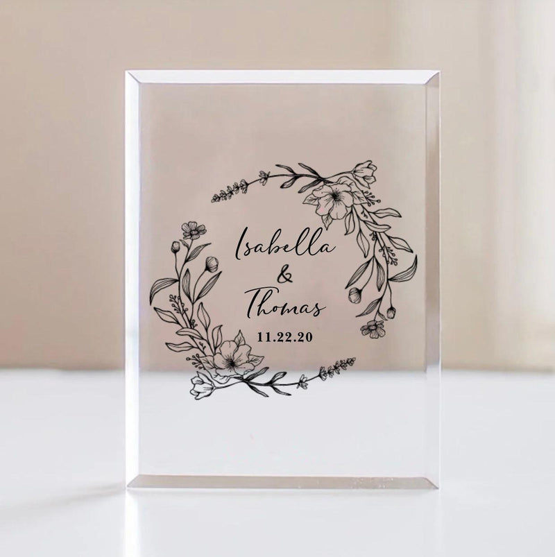 Personalized Wedding Acrylic Keepsake Block Table Decoration - - Gifts For You Now