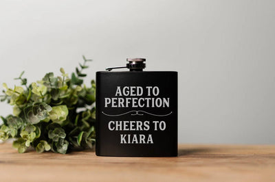 Personalized Birthday Matte Black Flask -  - Completeful