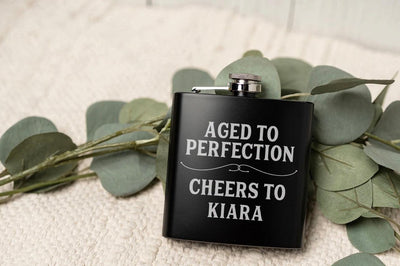 Personalized Birthday Matte Black Flask - - Completeful