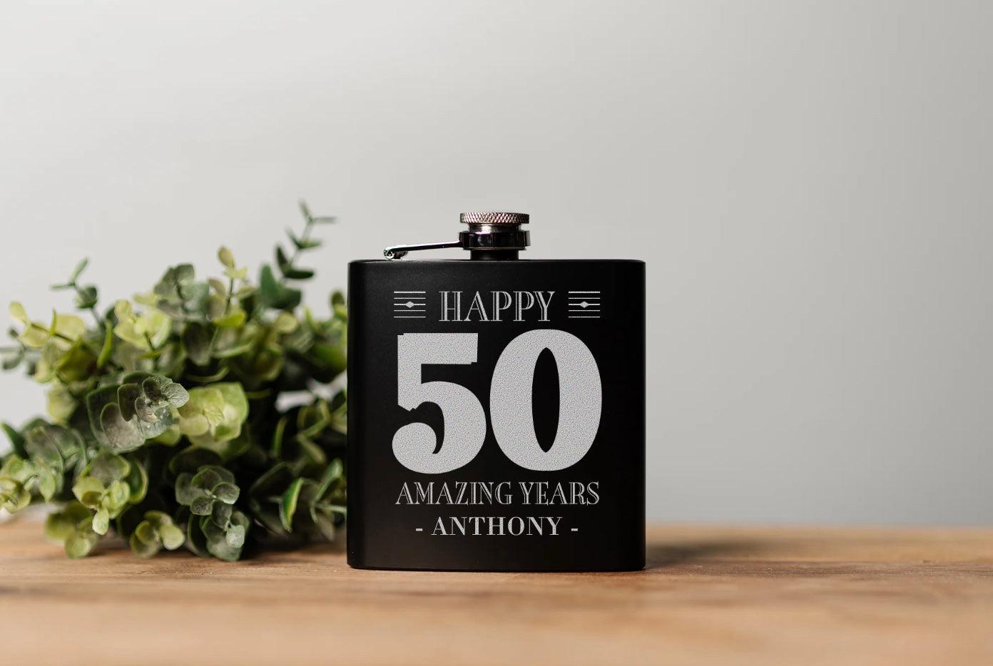 Personalized Birthday Matte Black Flask -  - Completeful