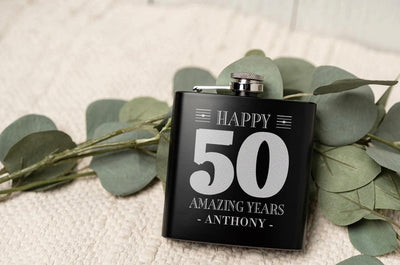 Personalized Amazing Years Birthday Matte Black Flask -  - Completeful