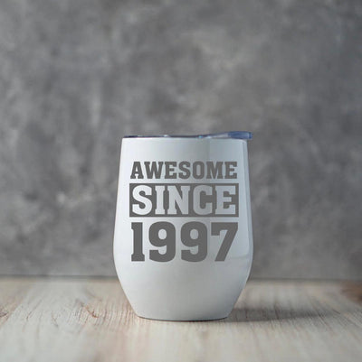 Personalized Awesome Since Birthday Wine Tumblers 12oz -  - Completeful