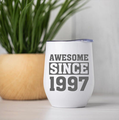 Personalized Awesome Since Birthday Wine Tumblers 12oz -  - Completeful