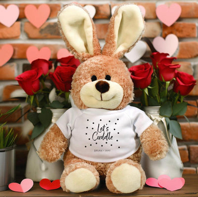 Personalized Valentine's Day Brown Stuffed Bunny - - Gifts For You Now