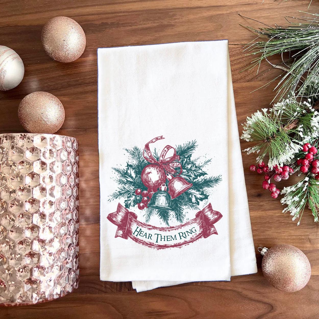 Personalized Bells Vintage Christmas Tea Towel -  - Wingpress Designs