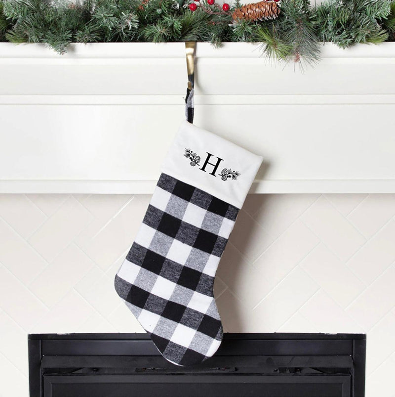 Personalized Red and Black Plaid Christmas Stockings -  - Wingpress Designs