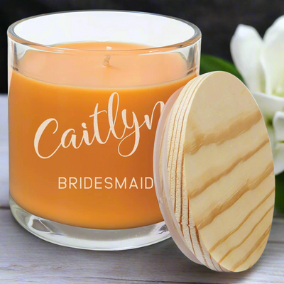 Personalized Bridesmaid Scented Candles - - Lazerworx