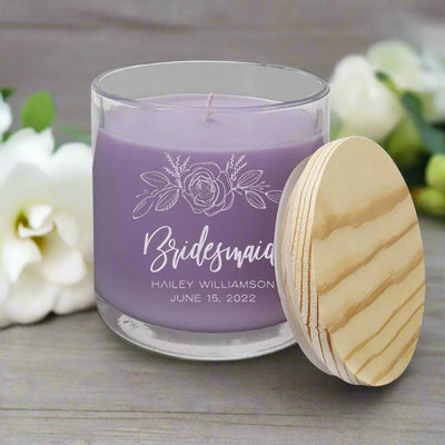 Personalized Bridesmaid Scented Candles - - Lazerworx