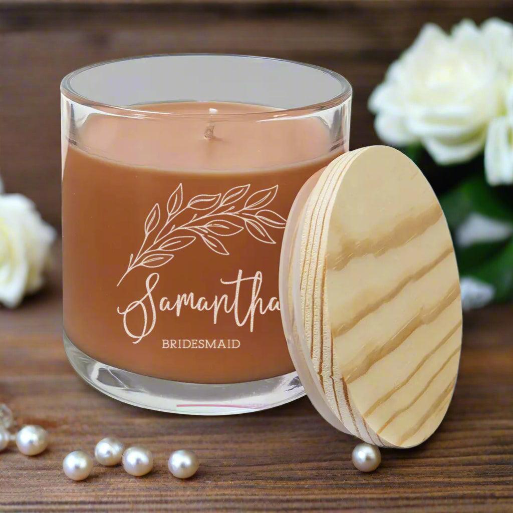 Personalized Bridesmaid Scented Candles - - Lazerworx