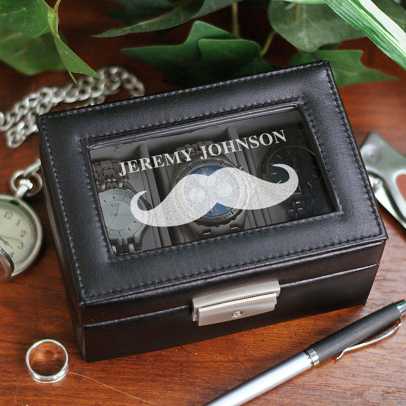 Personalized Black Watch Box