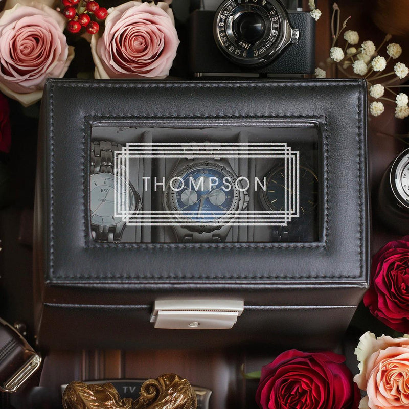 Personalized Black Watch Box