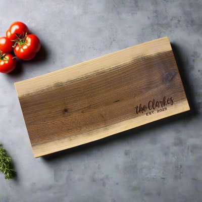 Personalized Black Walnut Cutting and Charcuterie Board