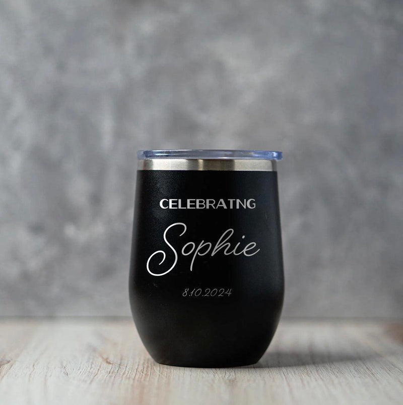 Personalized Celebrating Wine Birthday Tumblers 12oz -  - Completeful