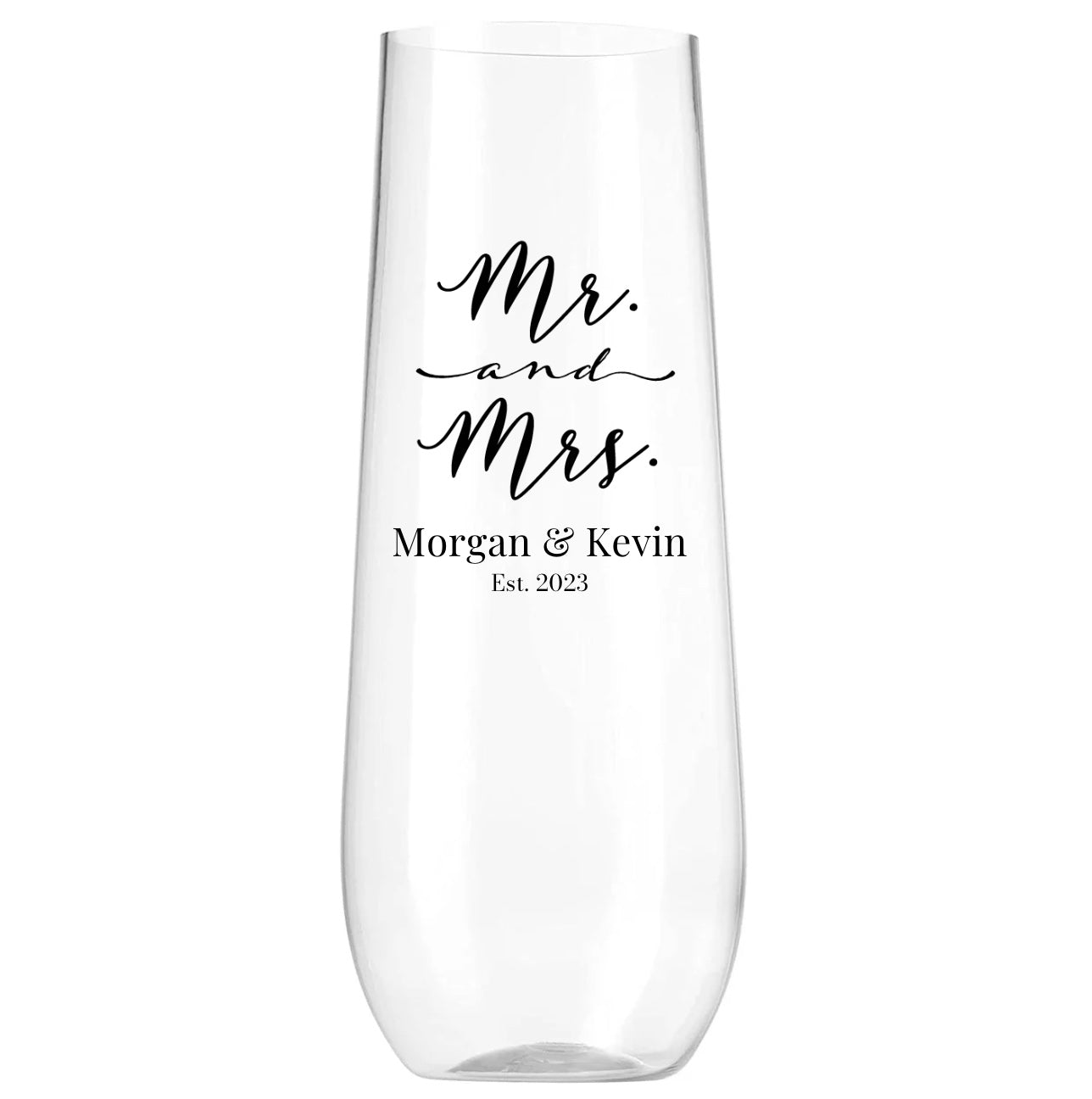 Personalized Mr. & Mrs. Champagne Glasses - - Completeful