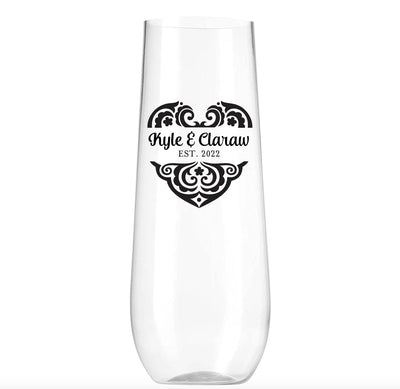 Personalized Wedding Champagne Glasses -  - Completeful
