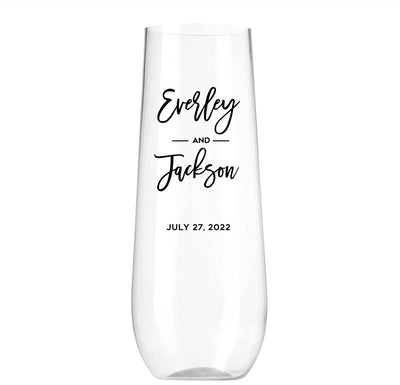 Personalized Wedding Champagne Glasses -  - Completeful