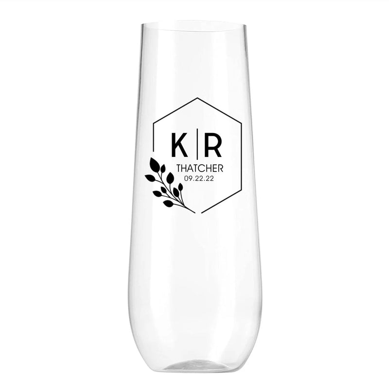 Personalized Wedding Champagne Glasses -  - Completeful