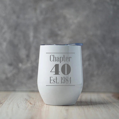 Personalized Chapter Birthday Wine Tumblers 12oz -  - Completeful