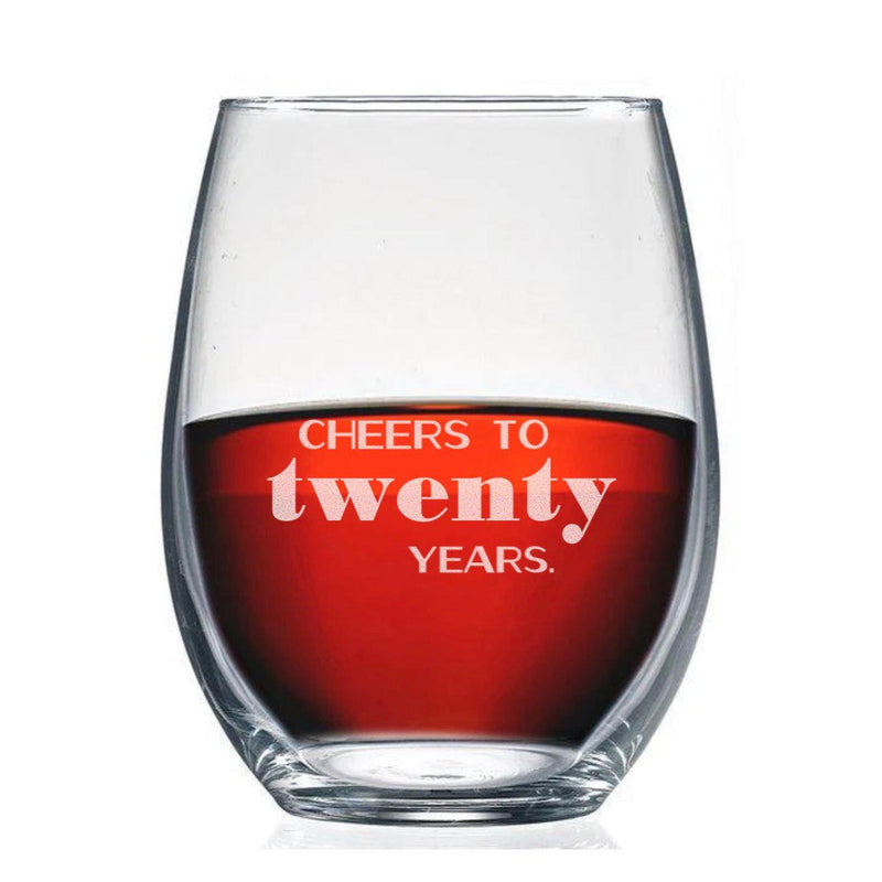 Personalized Cheers To Birthday Stemless Wine Glass -  - Completeful