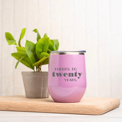 Personalized Cheers Wine Birthday Tumblers 12oz -  - Completeful