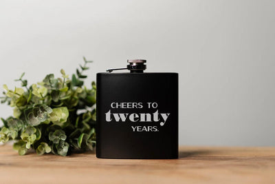 Personalized Cheers Birthday Matte Black Flask -  - Completeful