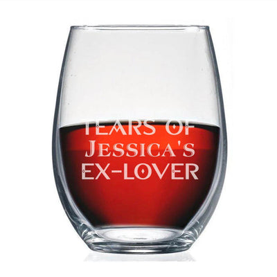 Personalized Tears Of Ex-Lover Stemless Wine Glass -  - Completeful