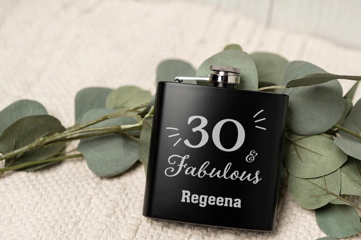 Personalized Birthday Matte Black Flask -  - Completeful