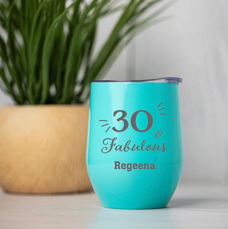 Personalized Fabulous Wine Birthday Tumblers 12oz -  - Completeful