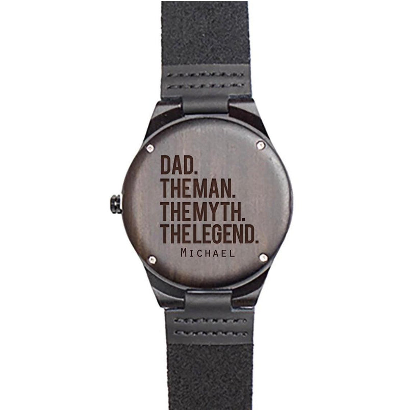 Personalized Dark Brown Wooden Watch for Dad -  - Completeful