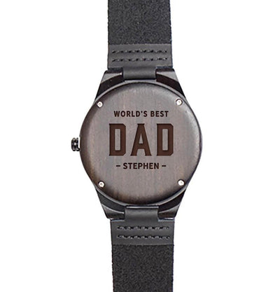 Personalized Father's Day Dark Brown Wooden Wrist Watch -  - Completeful