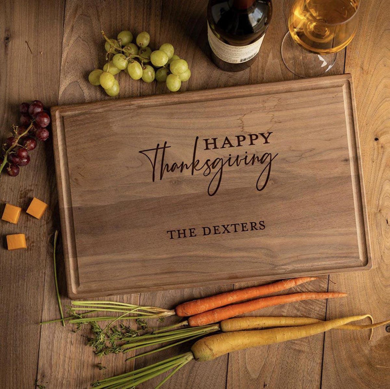 Personalized 11x17 Friendsgiving Cutting Board with Grooves -  - Completeful