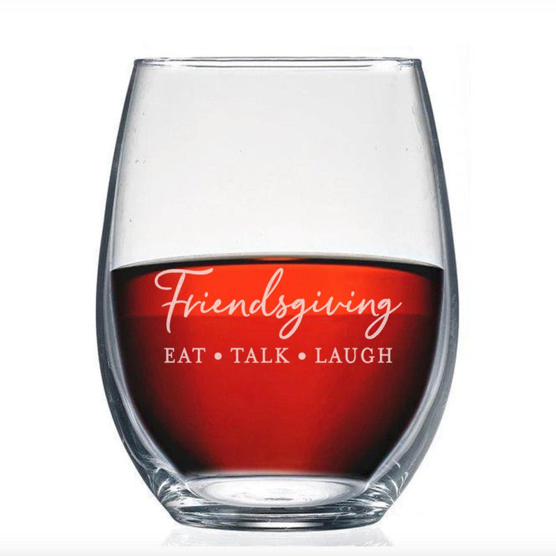 Personalized Friendsgiving Stemless Wine Glass -  - Completeful