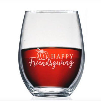 Personalized Friendsgiving Stemless Wine Glass -  - Completeful