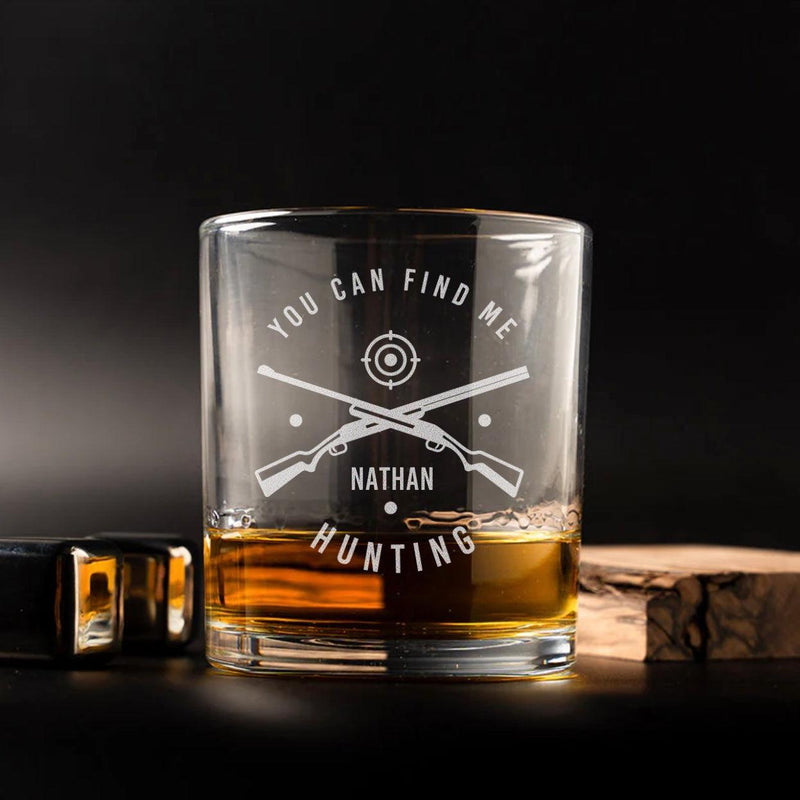 Personalized Hunting Lowball Whiskey Glasses -  - Completeful