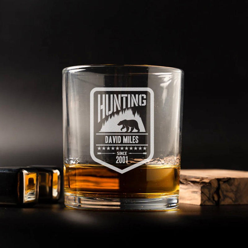 Personalized Hunting Lowball Whiskey Glasses -  - Completeful